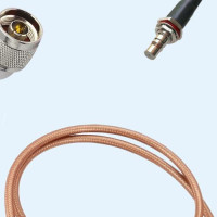 N Male Right Angle to QMA Bulkhead Female RG142 RF Cable Assembly