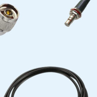 N Male Right Angle to QMA Bulkhead Female RG174 RF Cable Assembly
