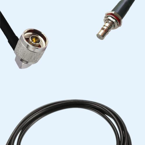 N Male Right Angle to QMA Bulkhead Female RG174 RF Cable Assembly