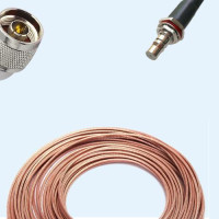 N Male Right Angle to QMA Bulkhead Female RG188 RF Cable Assembly