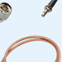 N Male Right Angle to QMA Bulkhead Female RG400 RF Cable Assembly