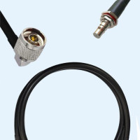 N Male Right Angle to QMA Bulkhead Female RG58 RF Cable Assembly