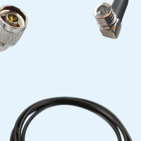 N Male Right Angle to QMA Male Right Angle LMR100 RF Cable Assembly