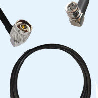 N Male Right Angle to QMA Male Right Angle LMR200 RF Cable Assembly