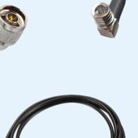 N Male Right Angle to QMA Male Right Angle RG174 RF Cable Assembly