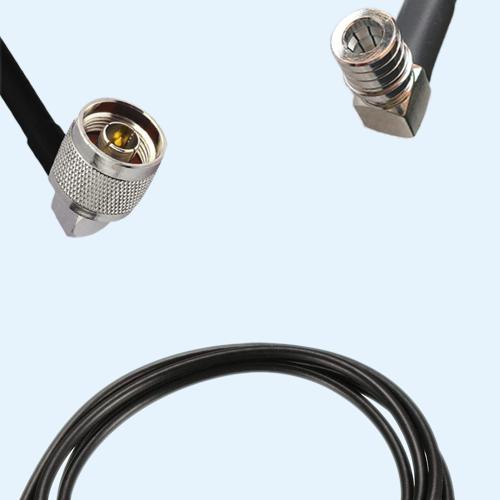 N Male Right Angle to QMA Male Right Angle RG174 RF Cable Assembly