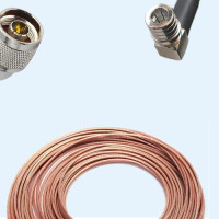 N Male Right Angle to QMA Male Right Angle RG188 RF Cable Assembly