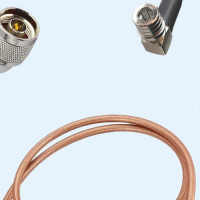 N Male Right Angle to QMA Male Right Angle RG400 RF Cable Assembly