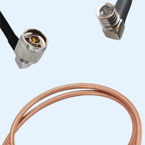 N Male Right Angle to QMA Male Right Angle RG400 RF Cable Assembly