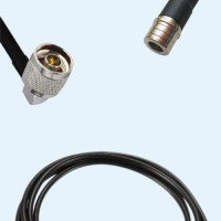 N Male Right Angle to QMA Male LMR100 RF Cable Assembly
