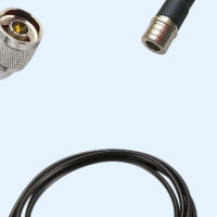 N Male Right Angle to QMA Male RG174 RF Cable Assembly