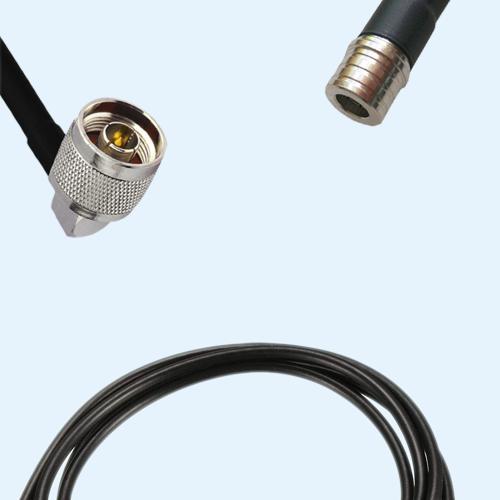 N Male Right Angle to QMA Male RG174 RF Cable Assembly