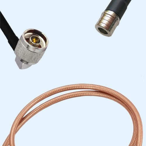 N Male Right Angle to QMA Male RG400 RF Cable Assembly