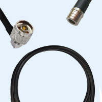 N Male Right Angle to QMA Male RG58 RF Cable Assembly