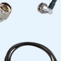 N Male Right Angle to QN Male Right Angle LMR100 RF Cable Assembly