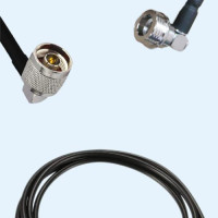 N Male Right Angle to QN Male Right Angle LMR100 RF Cable Assembly