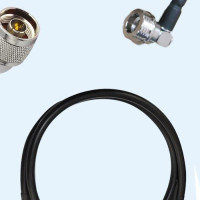 N Male Right Angle to QN Male Right Angle LMR200 RF Cable Assembly