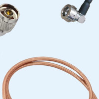 N Male Right Angle to QN Male Right Angle RG142 RF Cable Assembly