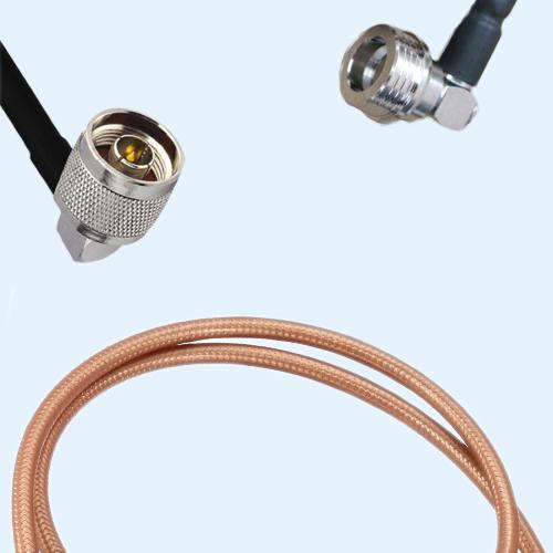 N Male Right Angle to QN Male Right Angle RG142 RF Cable Assembly