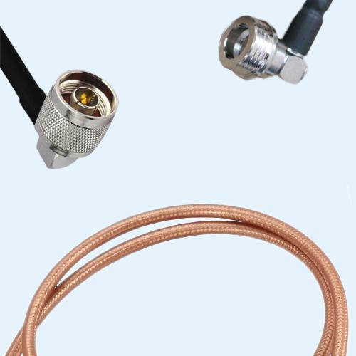 N Male Right Angle to QN Male Right Angle RG400 RF Cable Assembly