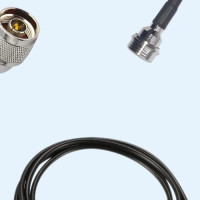 N Male Right Angle to QN Male LMR100 RF Cable Assembly