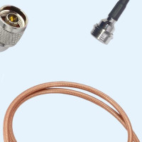 N Male Right Angle to QN Male RG142 RF Cable Assembly