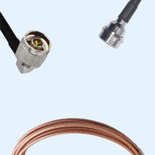 N Male Right Angle to QN Male RG316D RF Cable Assembly
