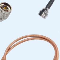 N Male Right Angle to QN Male RG400 RF Cable Assembly