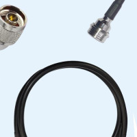 N Male Right Angle to QN Male RG58 RF Cable Assembly