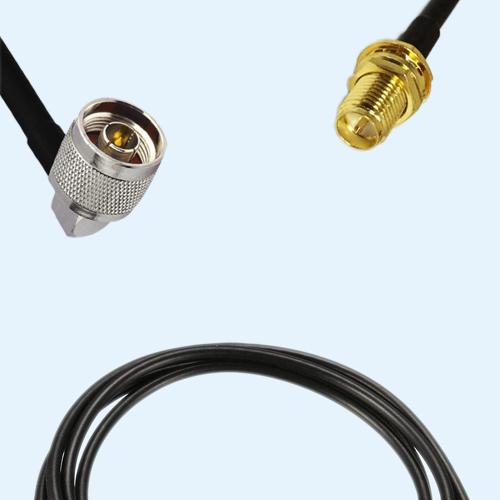 N Male Right Angle to RP SMA Bulkhead Female LMR100 RF Cable Assembly