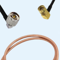 N Male Right Angle to RP SMA Male Right Angle RG400 RF Cable Assembly