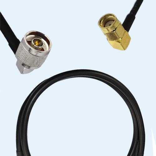 N Male Right Angle to RP SMA Male Right Angle RG58 RF Cable Assembly