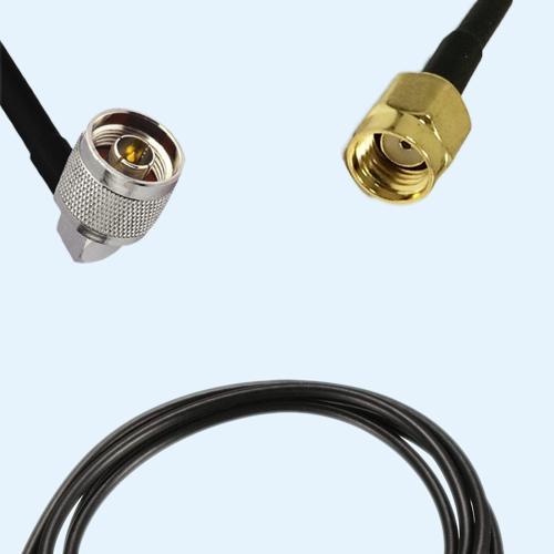 N Male Right Angle to RP SMA Male RG174 RF Cable Assembly