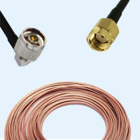 N Male Right Angle to RP SMA Male RG188 RF Cable Assembly