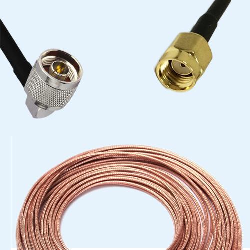 N Male Right Angle to RP SMA Male RG316 RF Cable Assembly