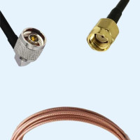 N Male Right Angle to RP SMA Male RG316D RF Cable Assembly