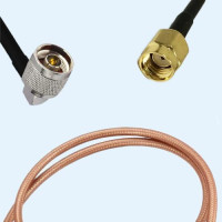 N Male Right Angle to RP SMA Male RG400 RF Cable Assembly