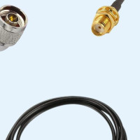 N Male Right Angle to SMA Bulkhead Female RG174 RF Cable Assembly
