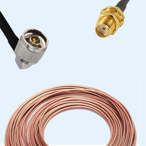 N Male Right Angle to SMA Bulkhead Female RG188 RF Cable Assembly