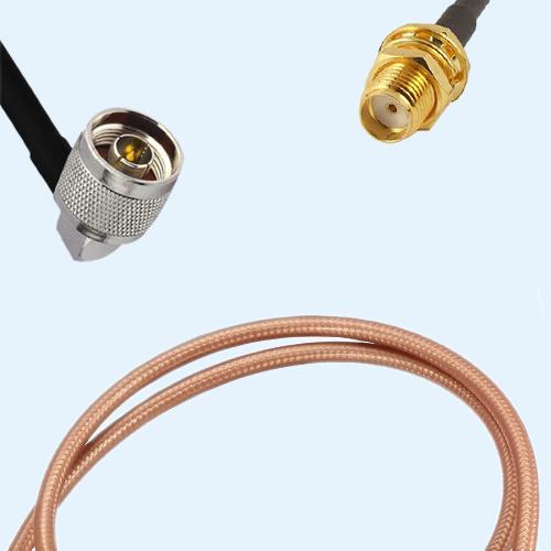 N Male Right Angle to SMA Bulkhead Female RG400 RF Cable Assembly