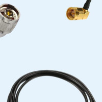 N Male Right Angle to SMA Male Right Angle LMR100 RF Cable Assembly