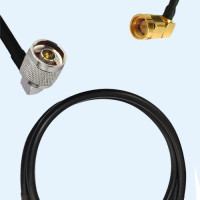 N Male Right Angle to SMA Male Right Angle LMR200 RF Cable Assembly