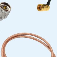 N Male Right Angle to SMA Male Right Angle RG142 RF Cable Assembly