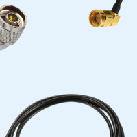 N Male Right Angle to SMA Male Right Angle RG174 RF Cable Assembly