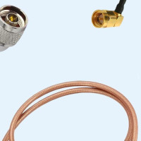N Male Right Angle to SMA Male Right Angle RG400 RF Cable Assembly