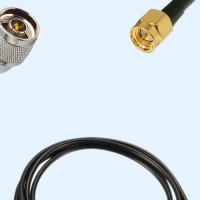 N Male Right Angle to SMA Male LMR100 RF Cable Assembly