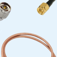 N Male Right Angle to SMA Male RG142 RF Cable Assembly