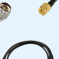 N Male Right Angle to SMA Male RG174 RF Cable Assembly