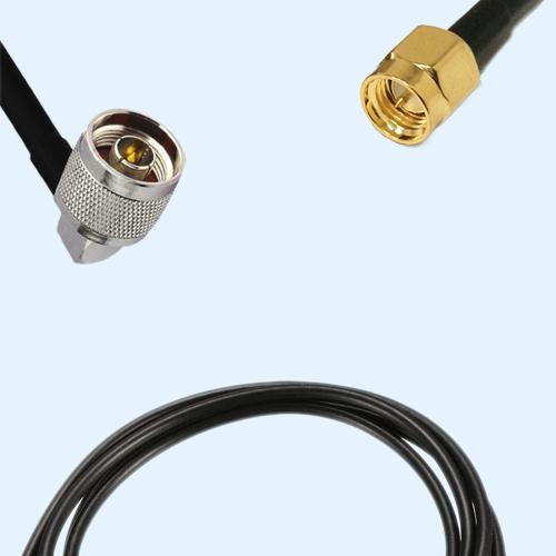 N Male Right Angle to SMA Male RG174 RF Cable Assembly