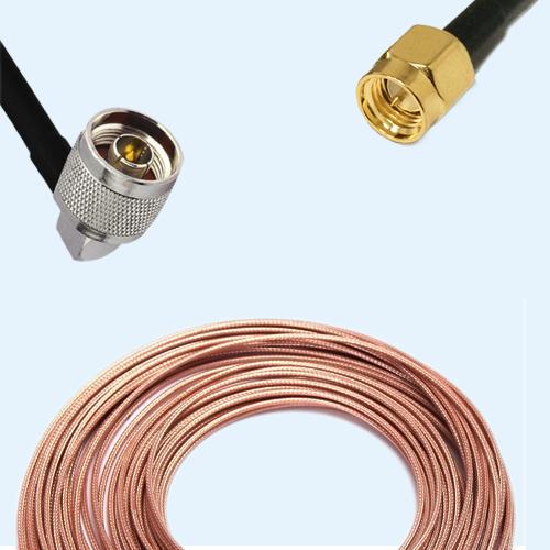 N Male Right Angle to SMA Male RG188 RF Cable Assembly